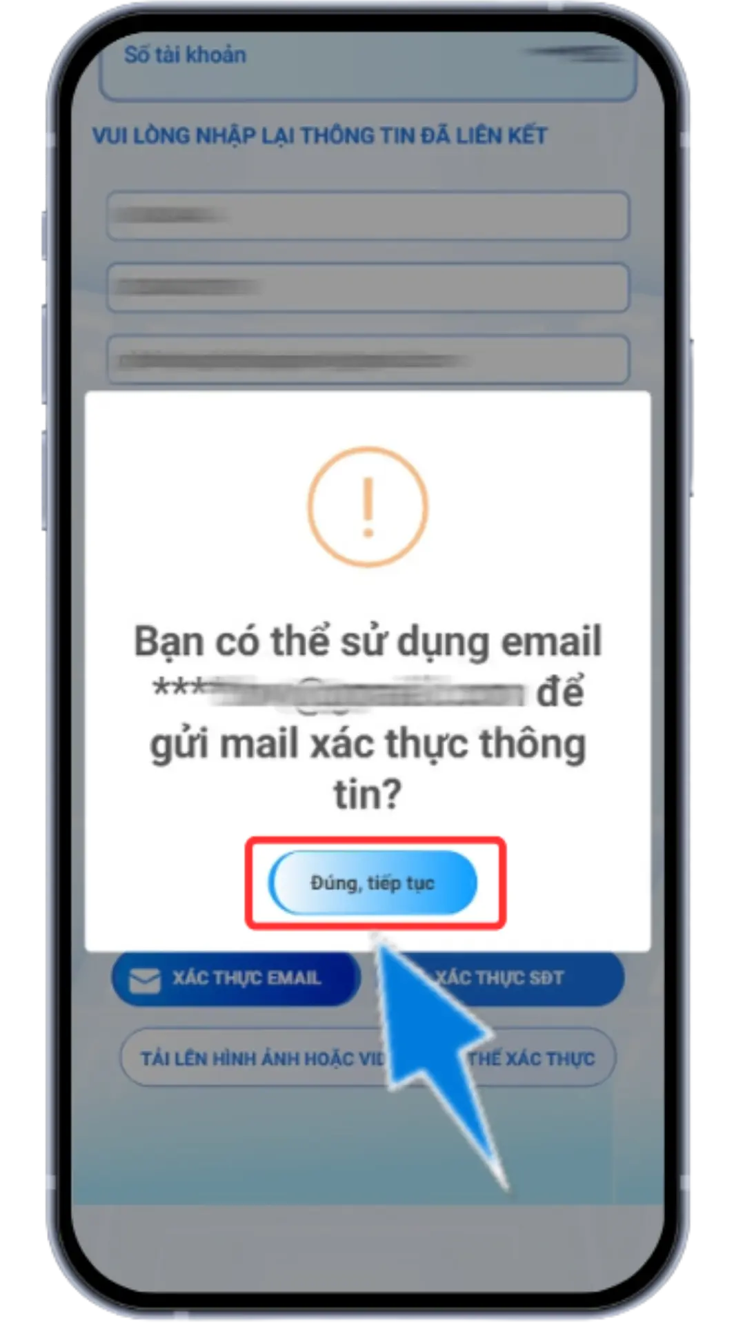 Bước 4 : Chọn Đúng , tiếp tục